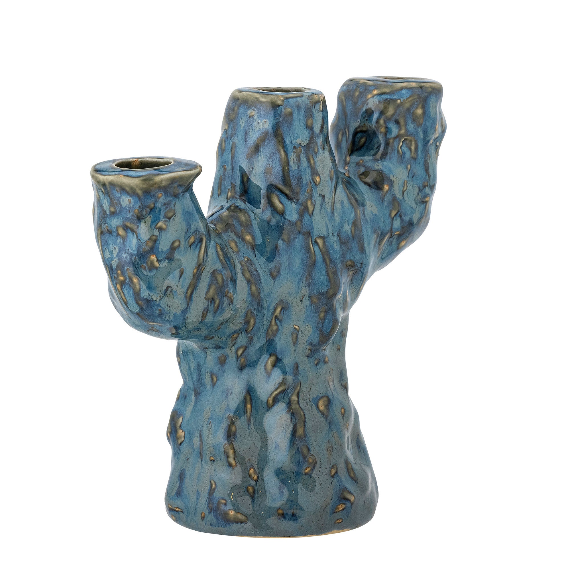 Candle holder "Tahoka" blue ceramic