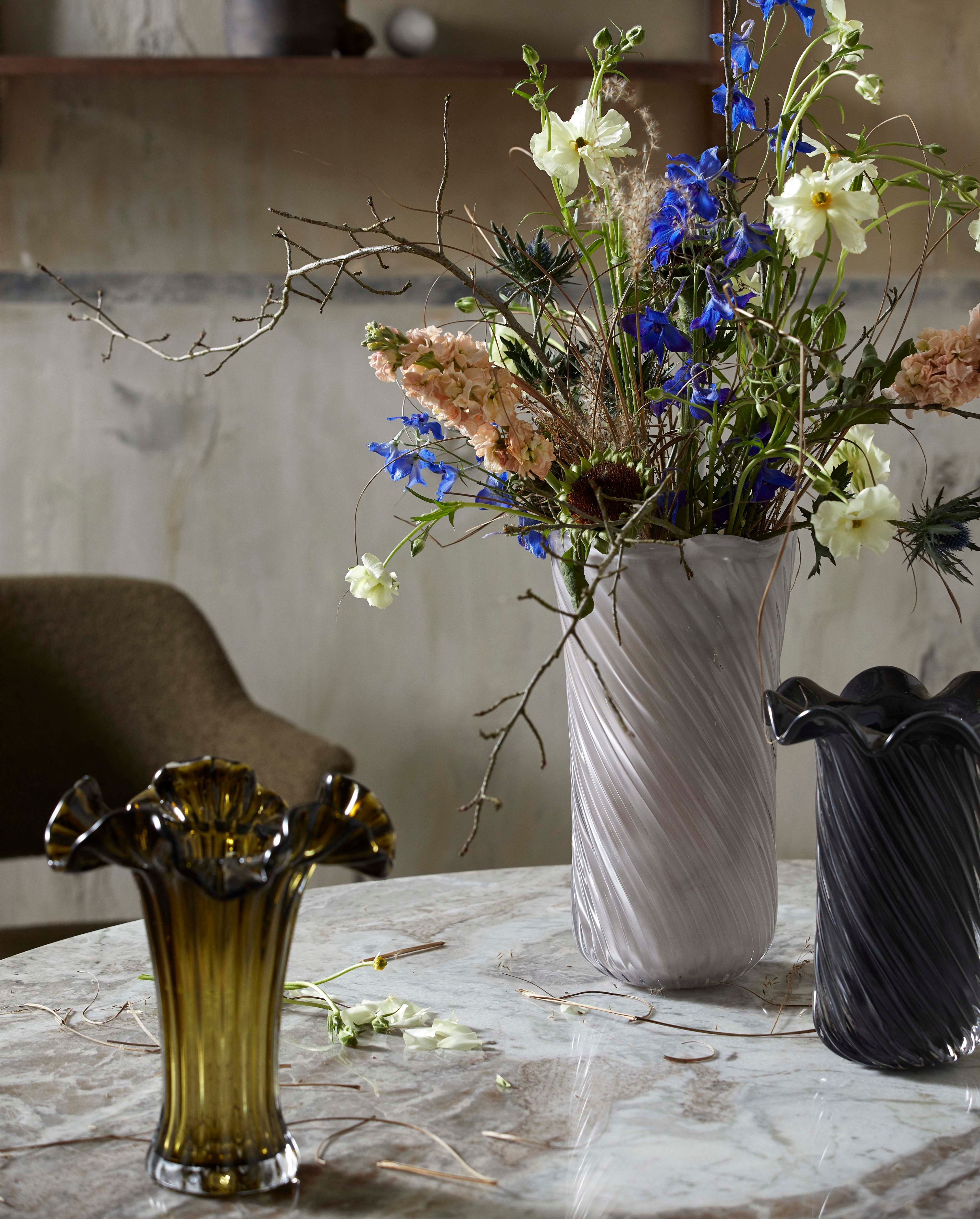 Vase "KORO" Glas Grau