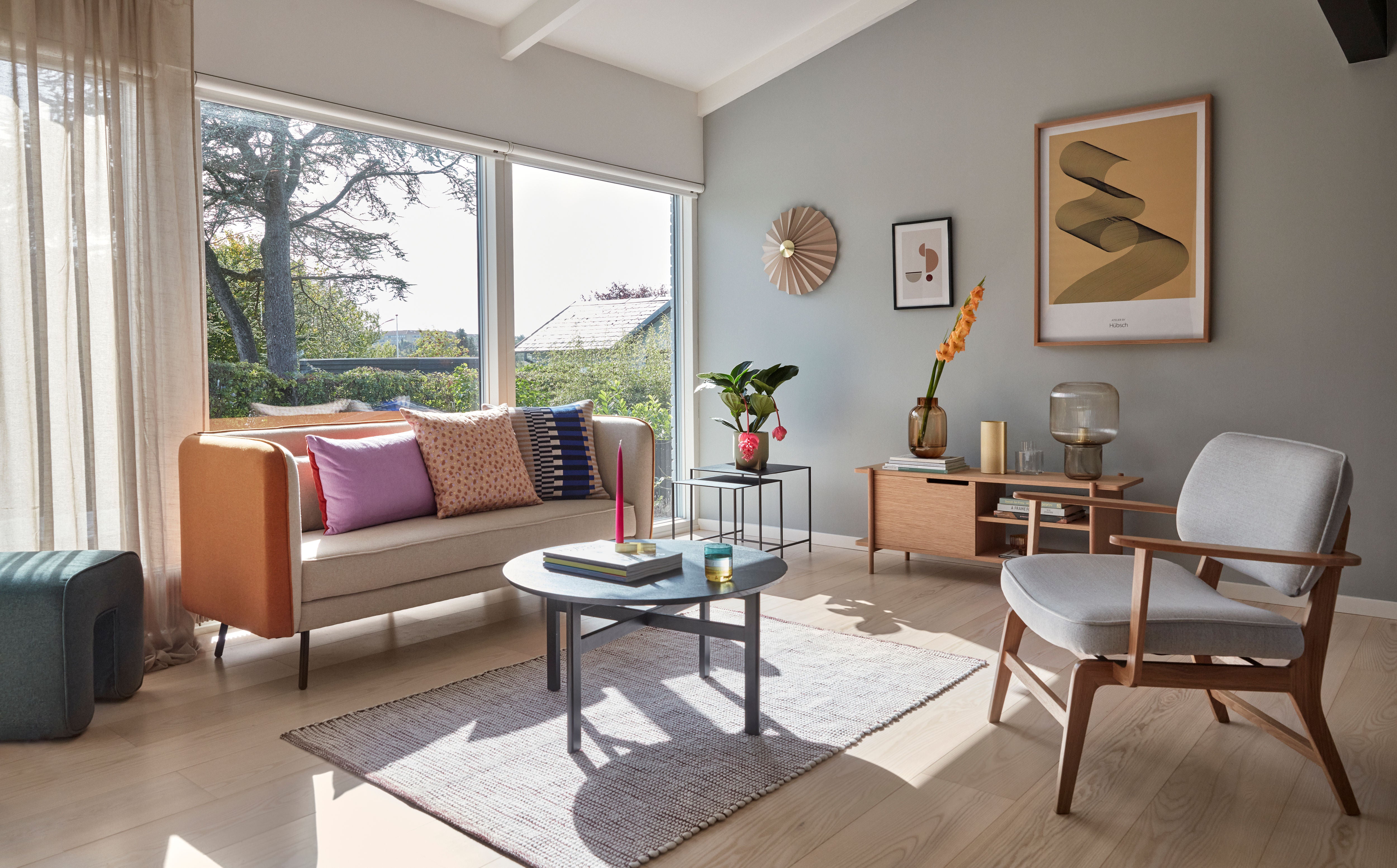 Hocker Pouf "Sculpture" Türkis