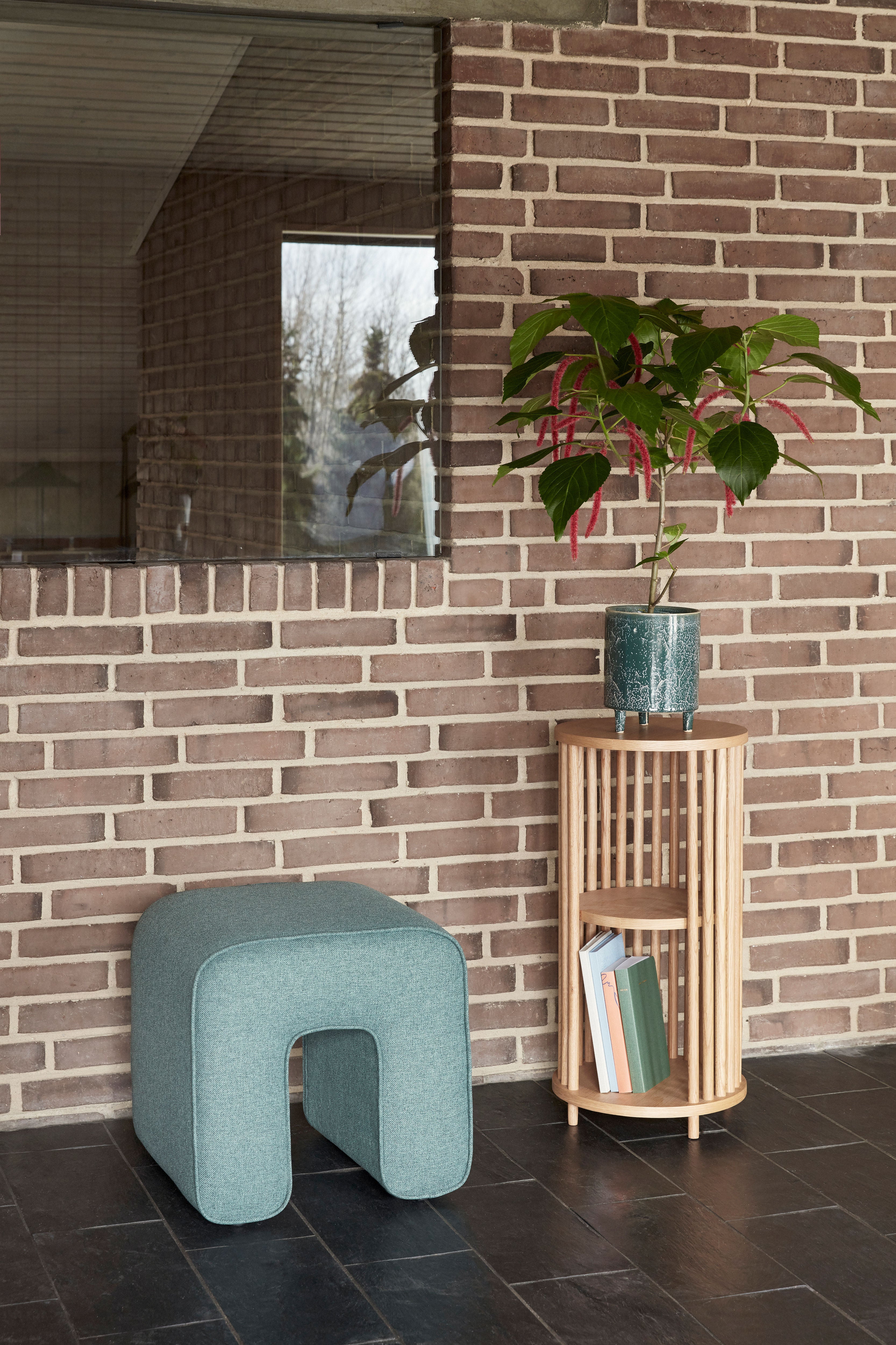 Hocker Pouf "Sculpture" Türkis