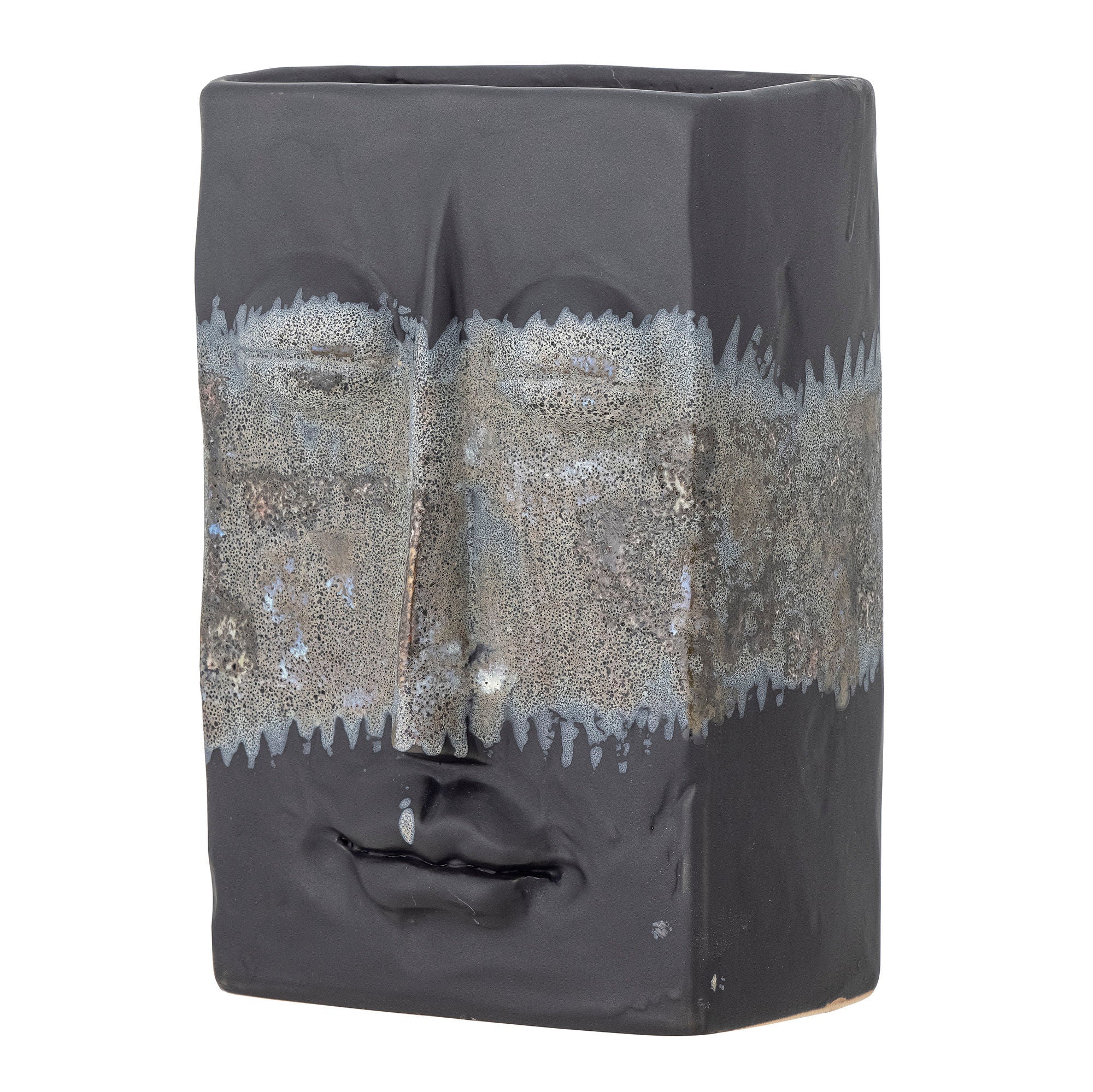 Vase "Nasru" Schwarz Steingut