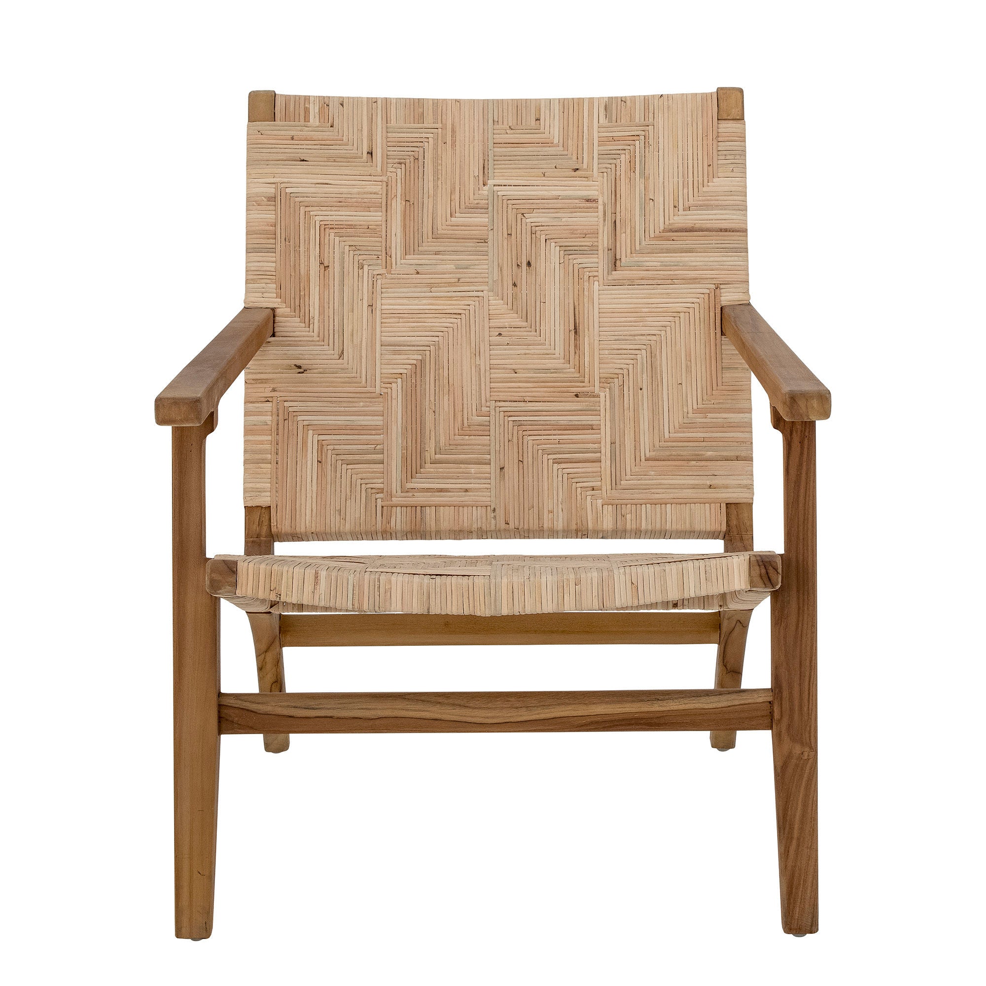 Der Loungesessel Mills von Creative Collection ist ein kultverdächtiges Möbelstück mit einem organischen Aussehen aus Teakholz und Rattan, das durch sein exklusives Design und hohen Komfort besticht.