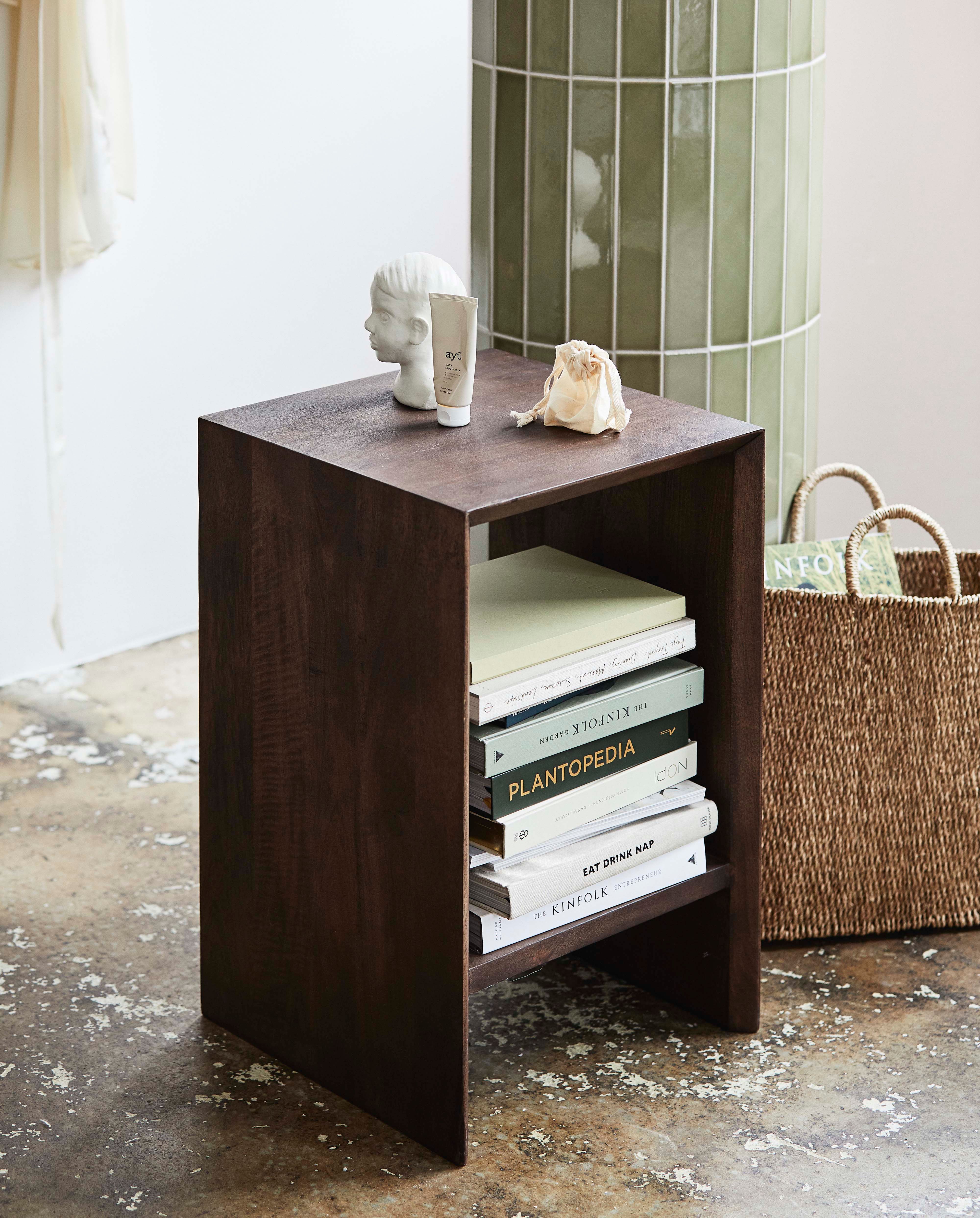 Side table "NAPO" bedside table dark brown
