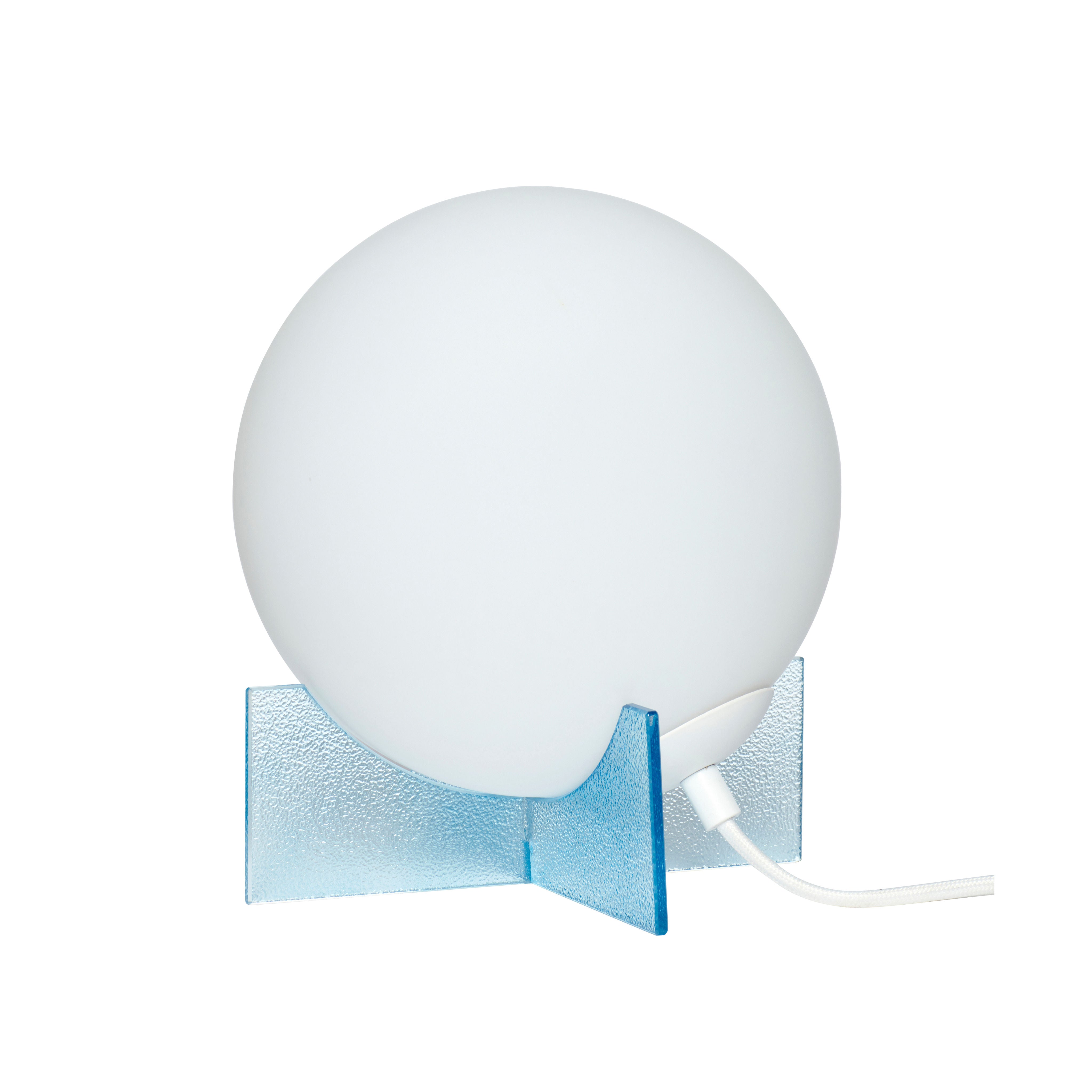 Table lamp "Moon" blue/white glass