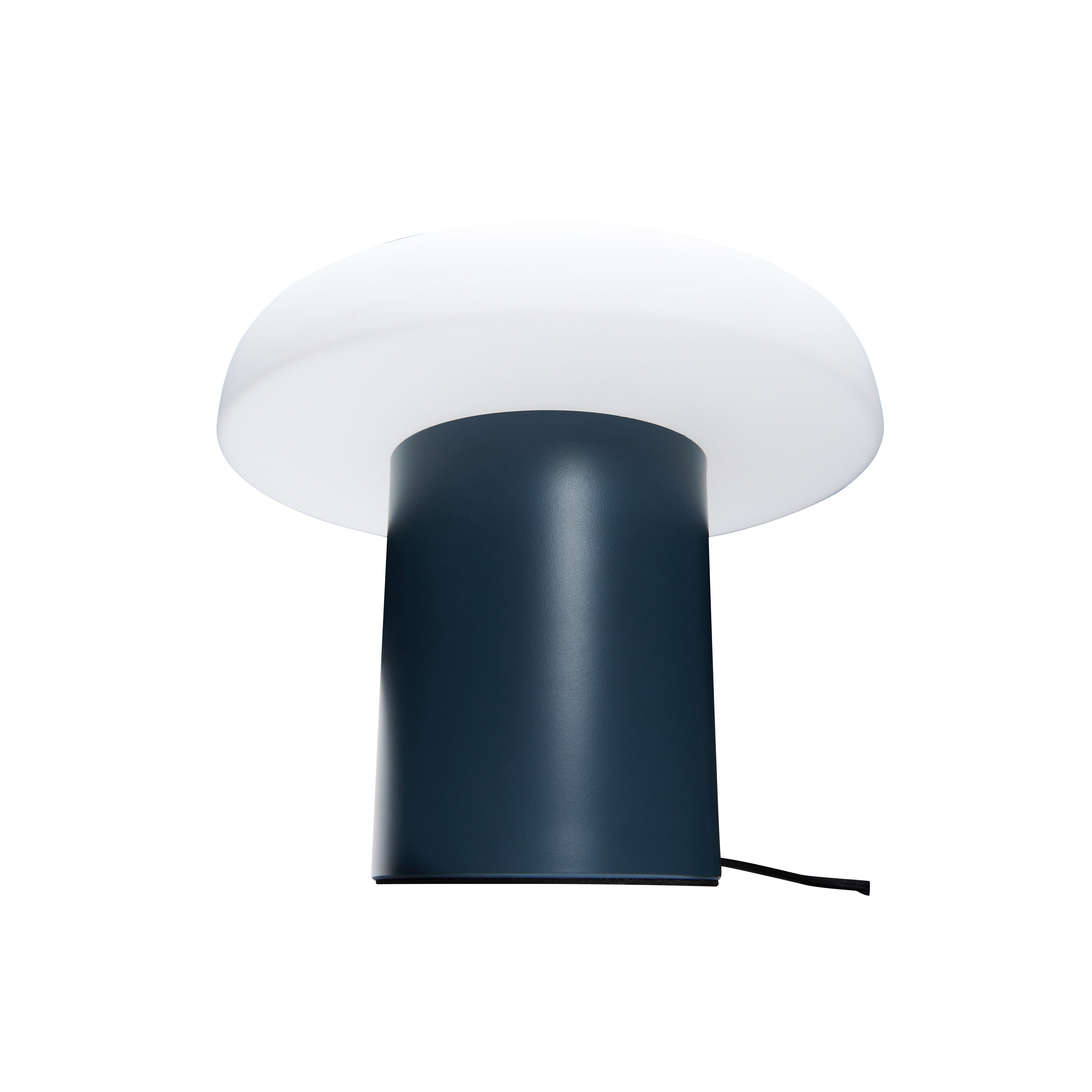 Tischlampe "Ateliers" Dunkelblau/Weiß Glas Eisen