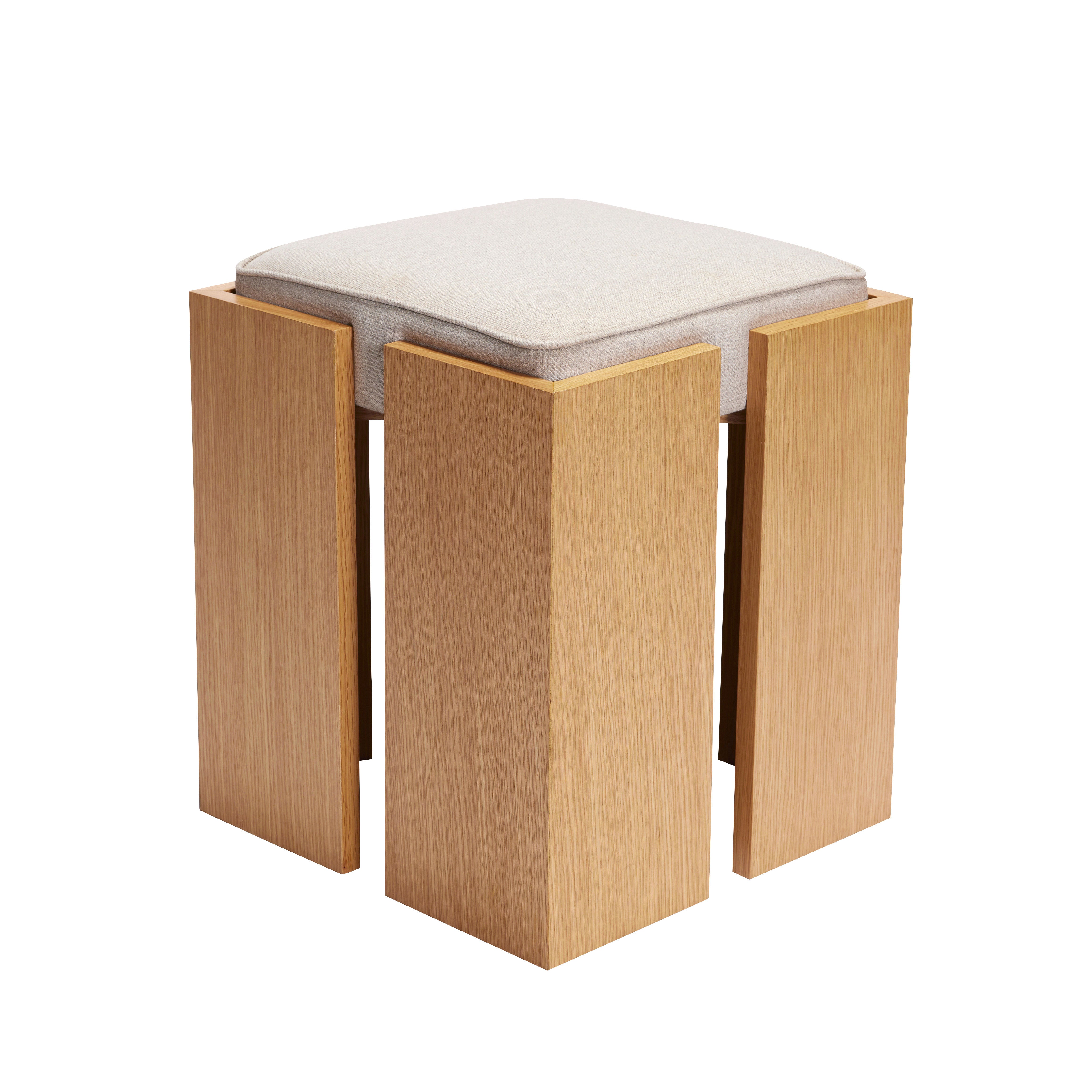 Stool "Forma" sand-colored wood