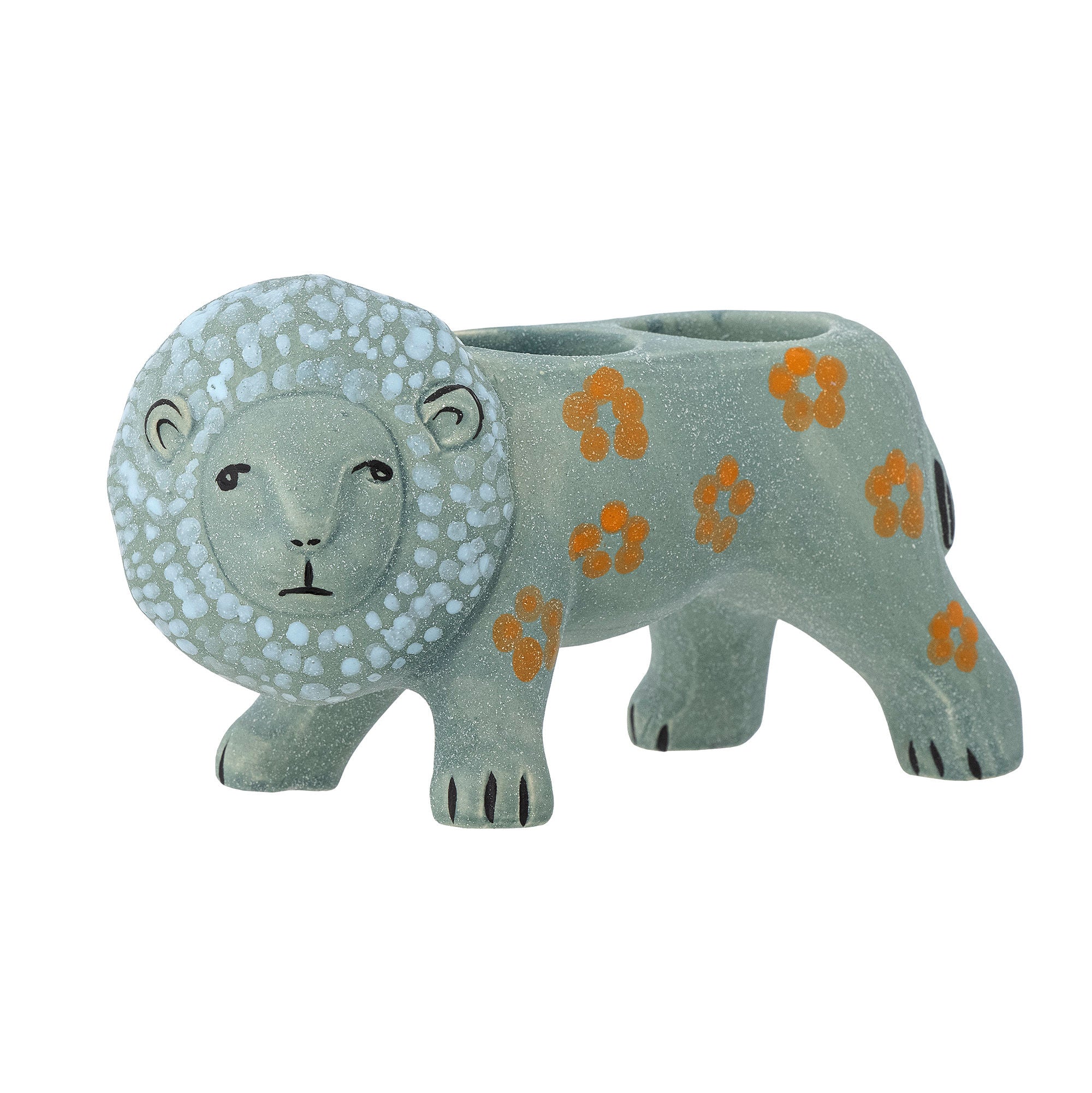 Candle holder "Leander" blue stoneware