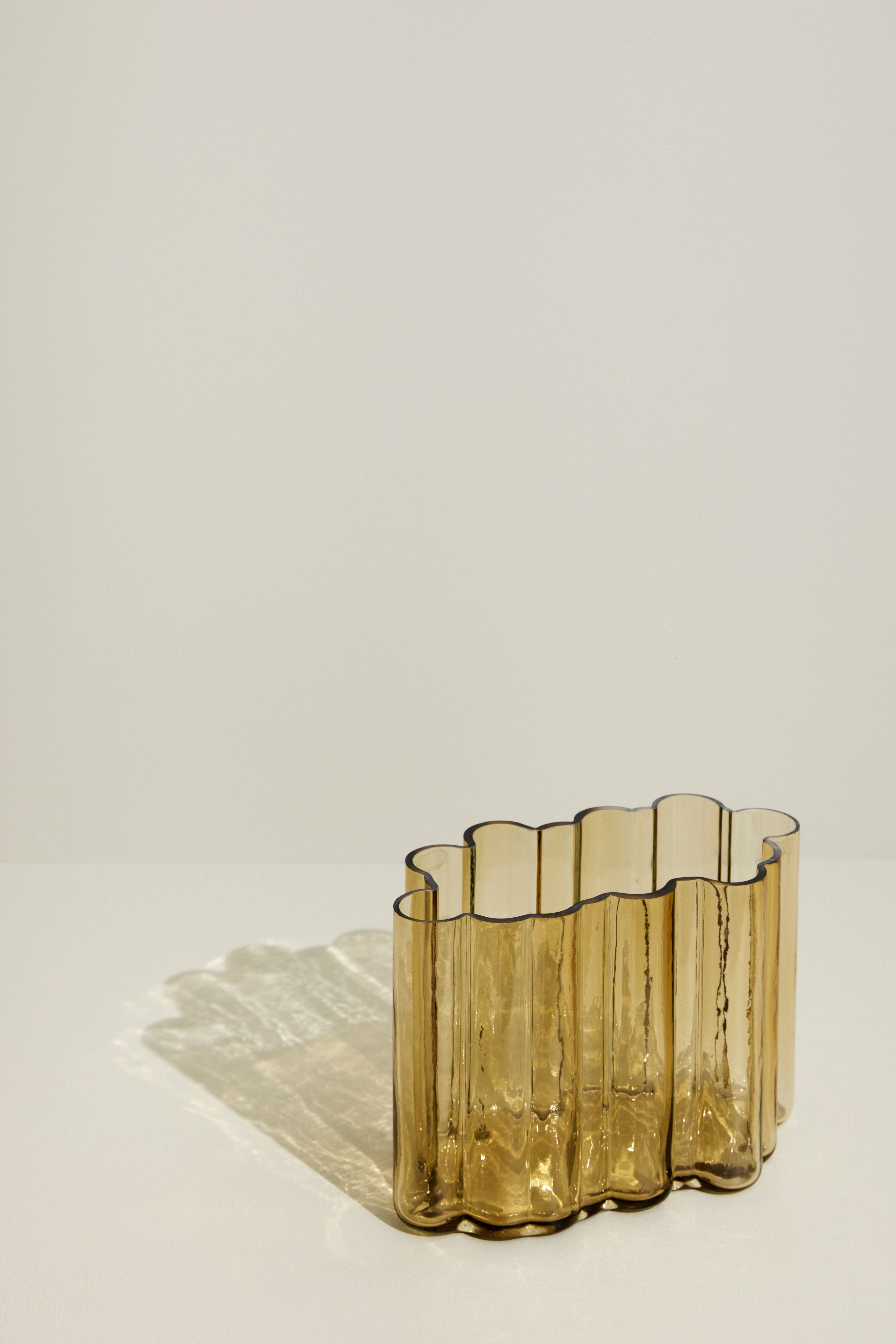 Vase "Umber" Amber Glass Handmade
