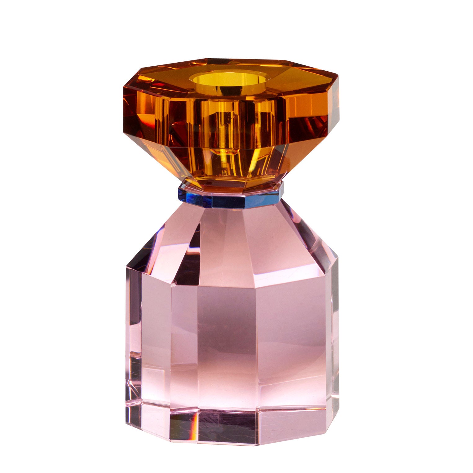 Gem Kerzenhalter Orange Rosa Kristall Handgefertigt