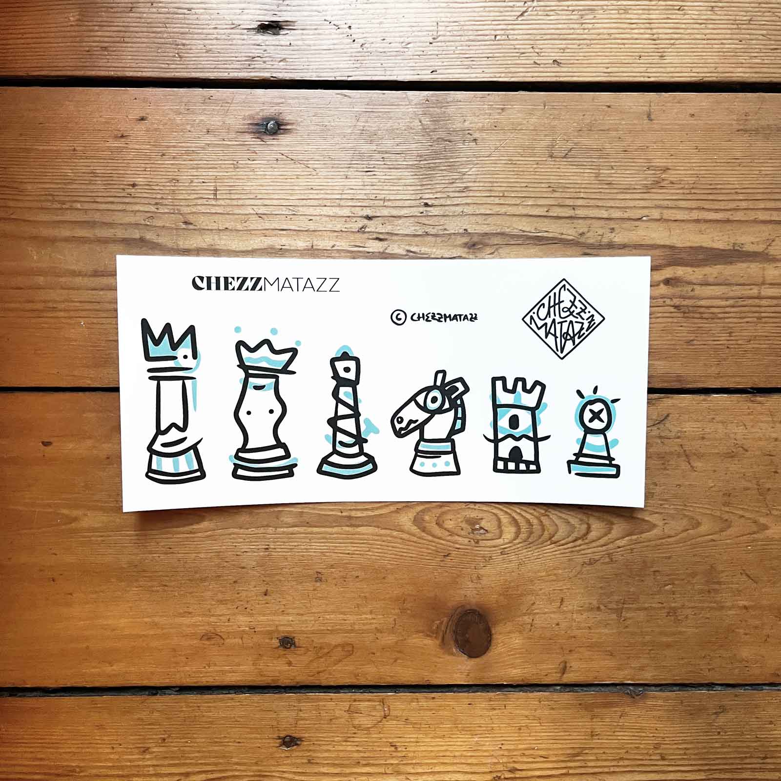 Schachspiel "ChezzMatazz" Schwarz weiß
