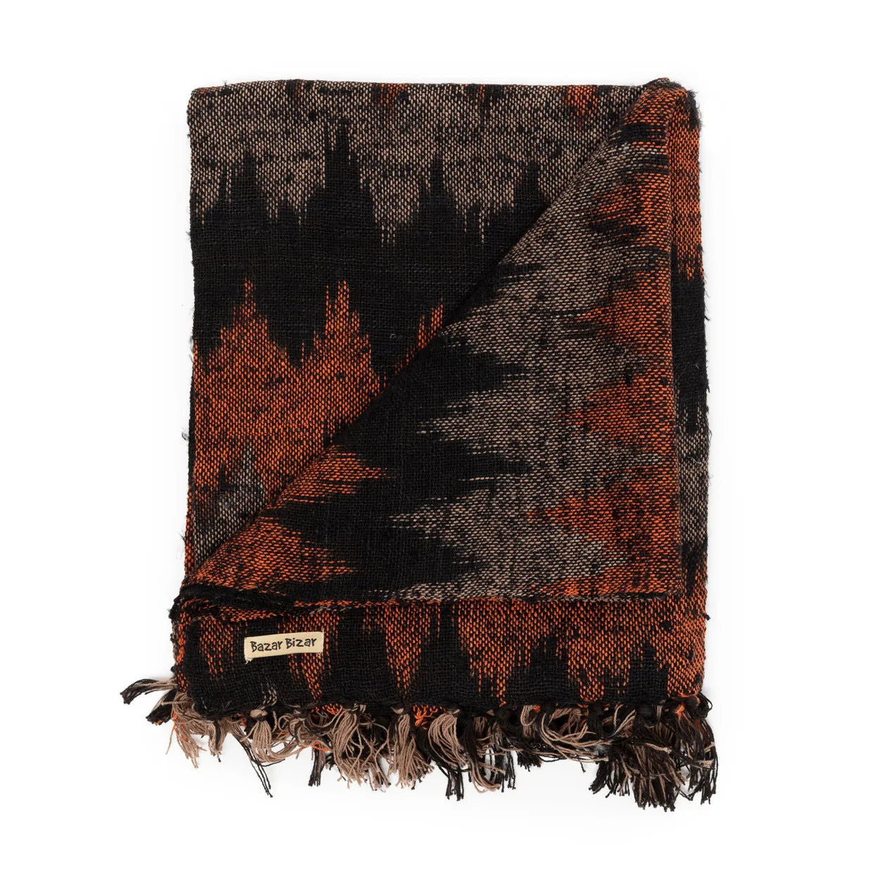 Bedspread "The s'il vous Plaid" Black Orange