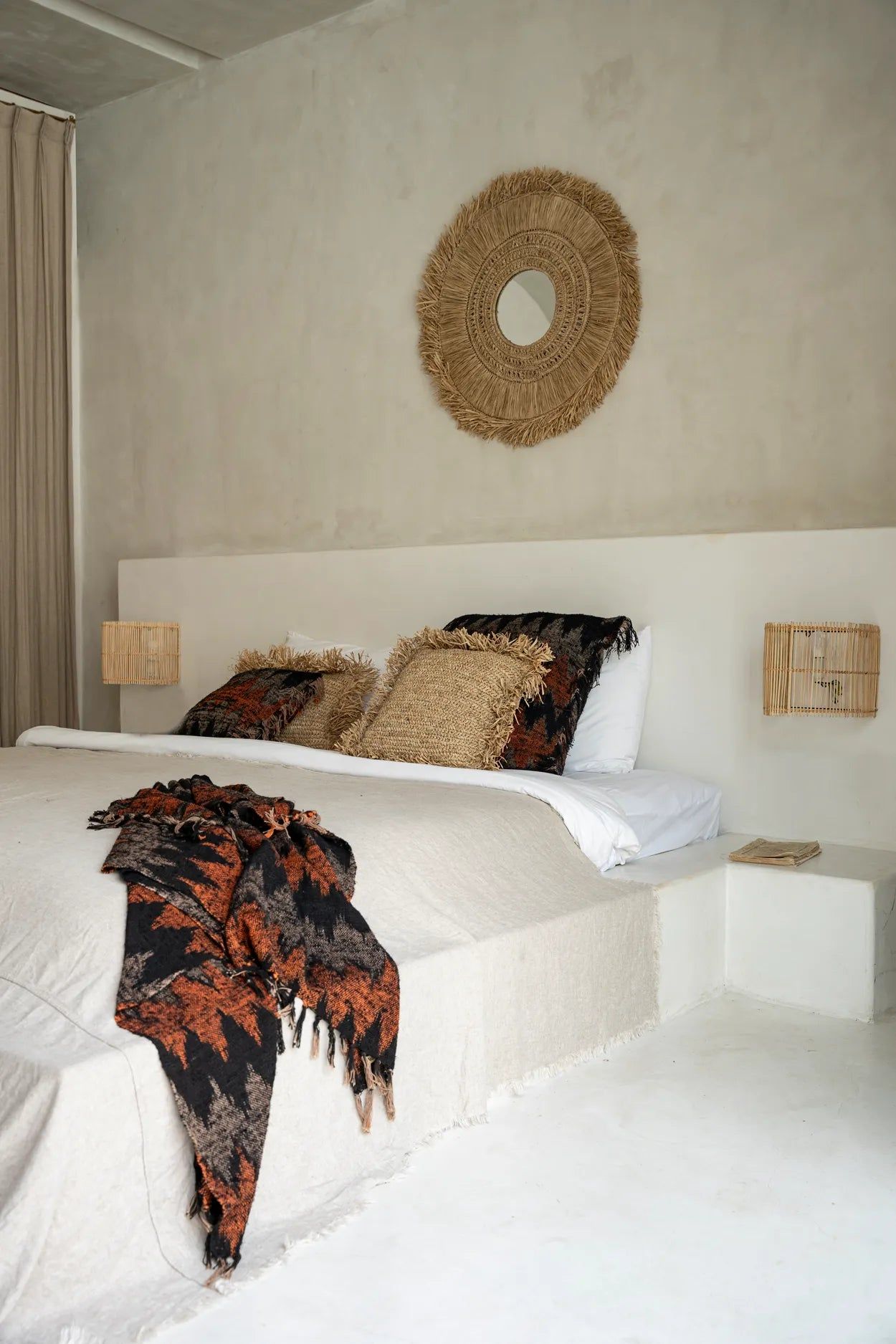 Bedspread "The s'il vous Plaid" Black Orange