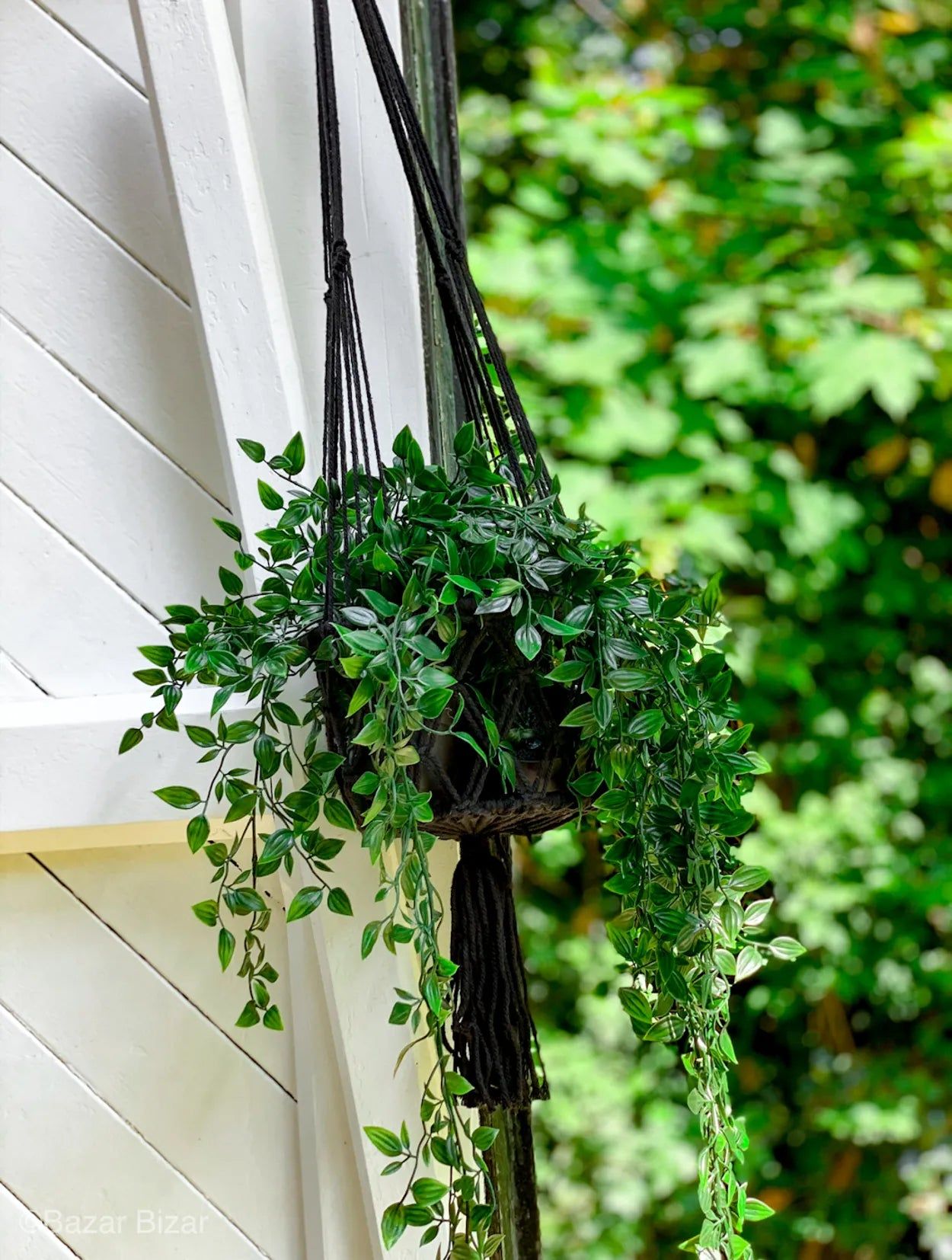 Plant basket "Macrame" Black L