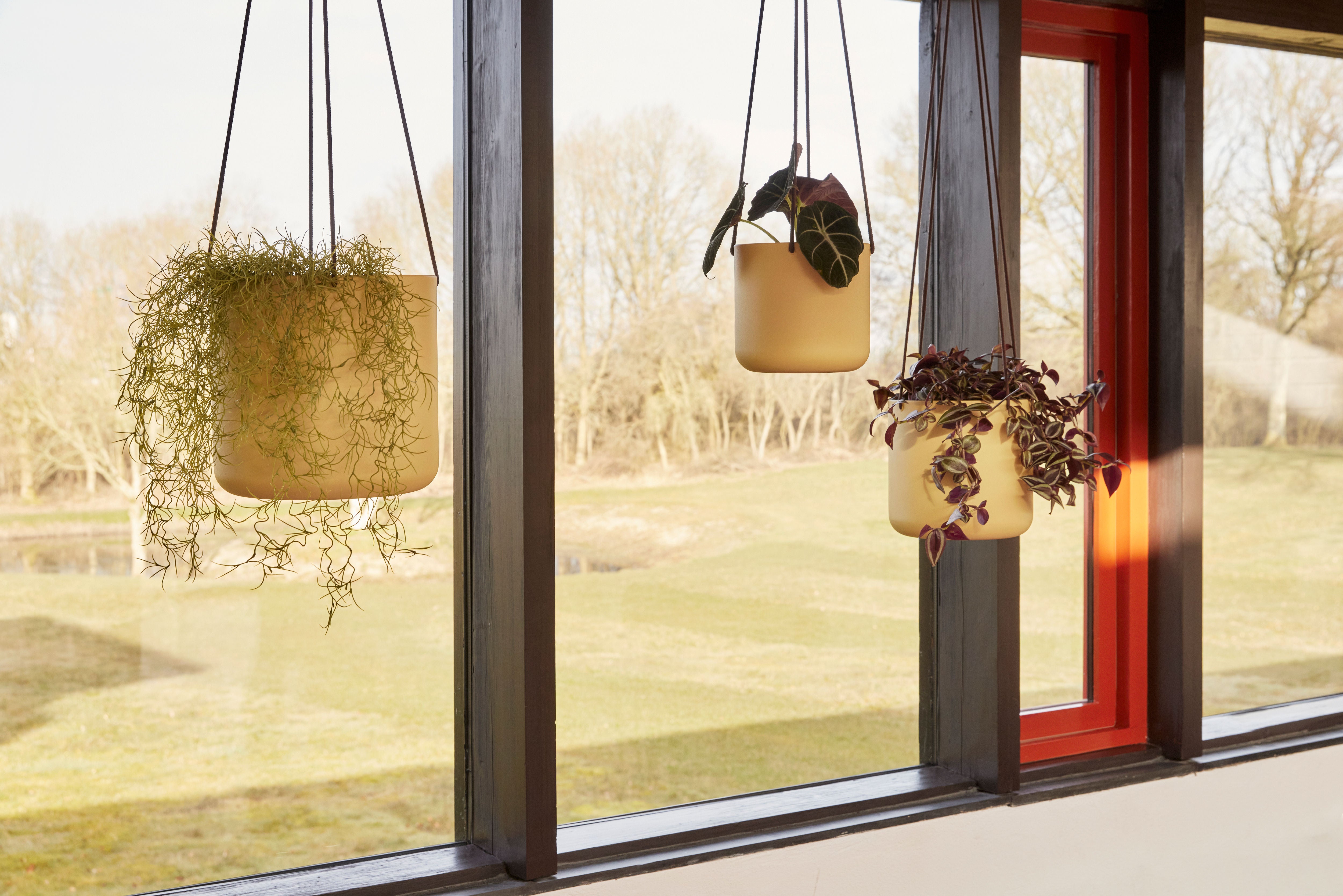 Hanging pots "Bloom" Large Khaki Set of 3