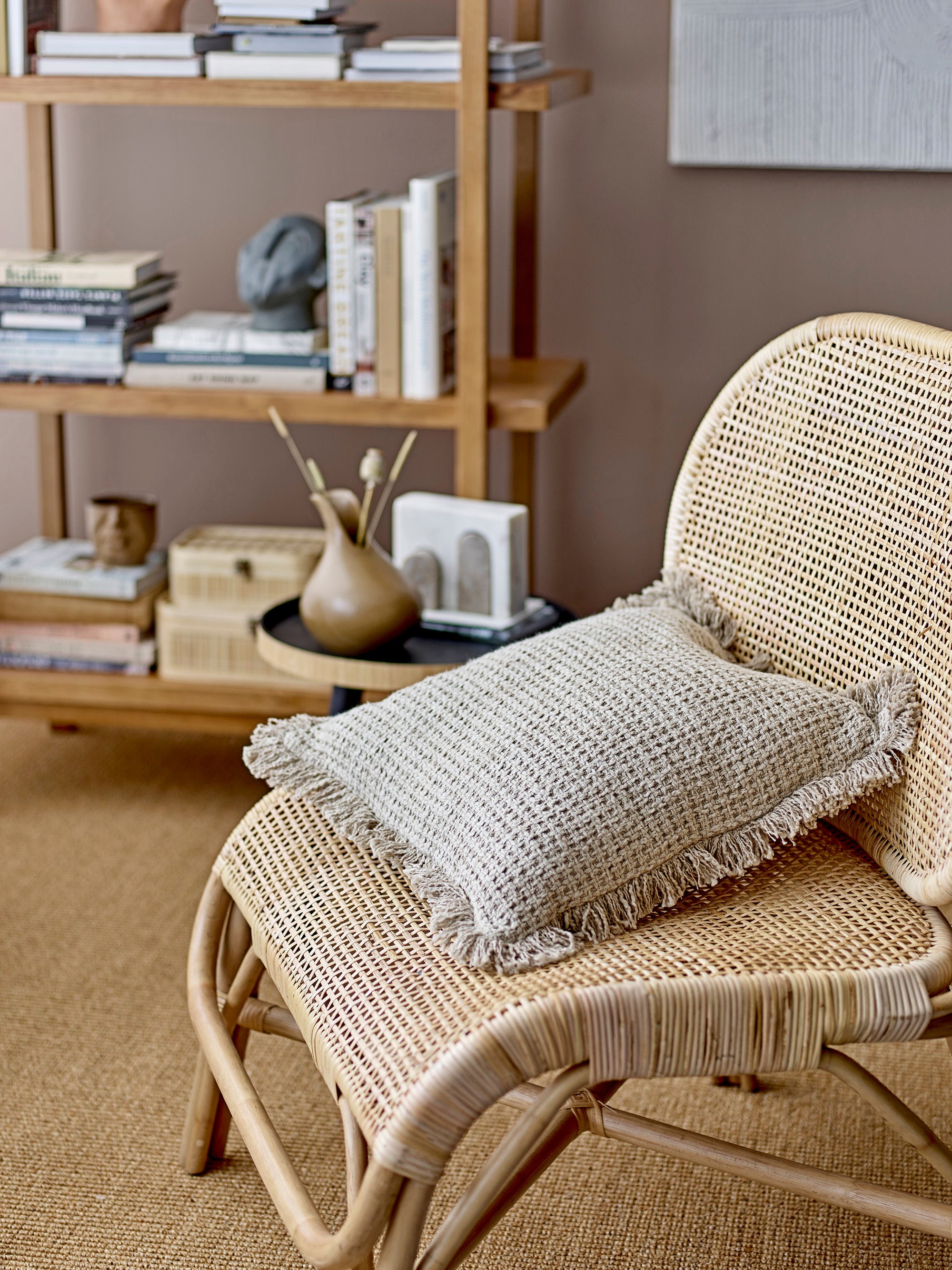 Lounge chair "Roses" natural rattan