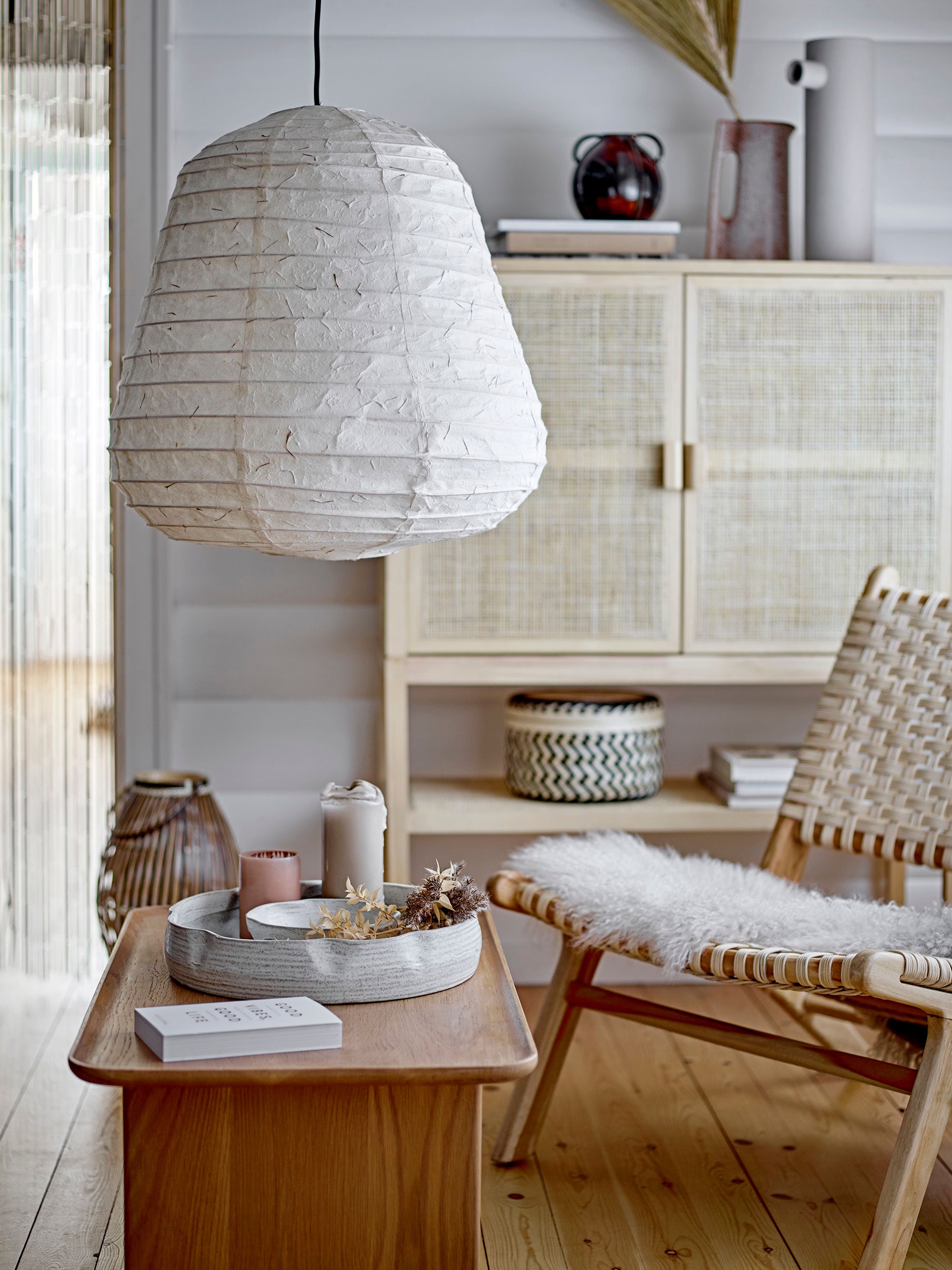 Hanging lamp "Leena" natural paper