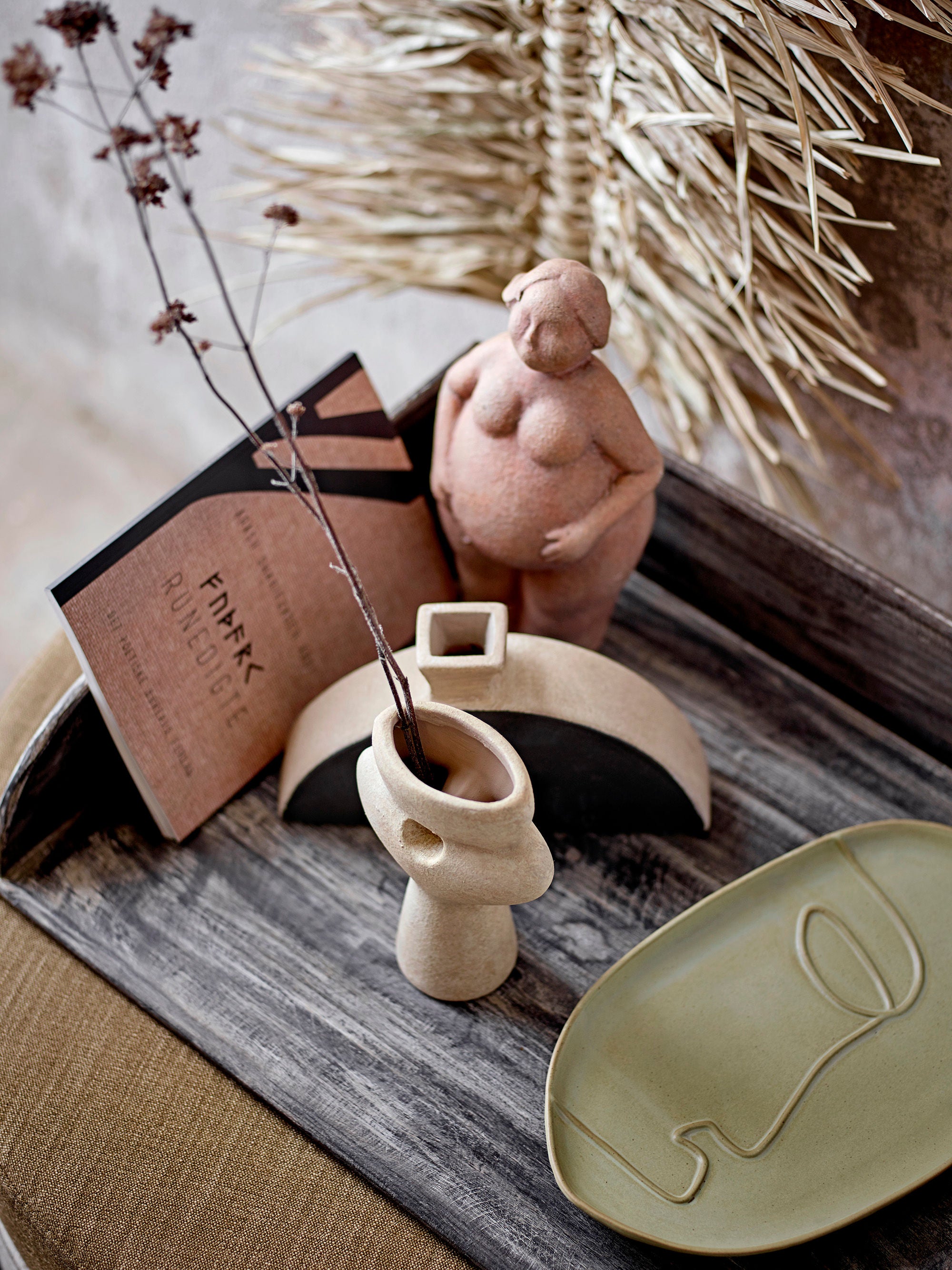 Deko-Vase "Nezha" Schwarz Terrakotta