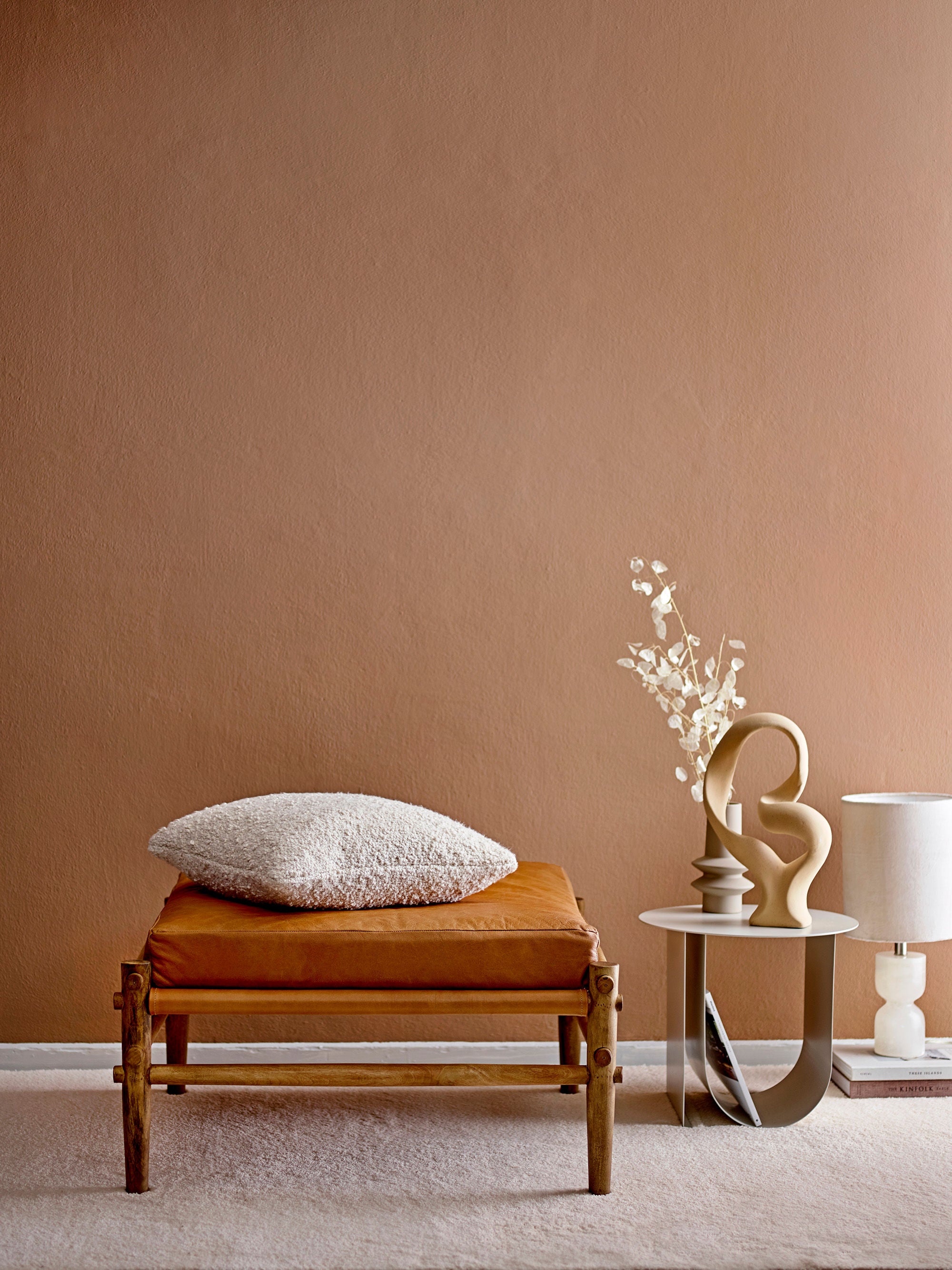 Hocker "Aysia" Natur Leder