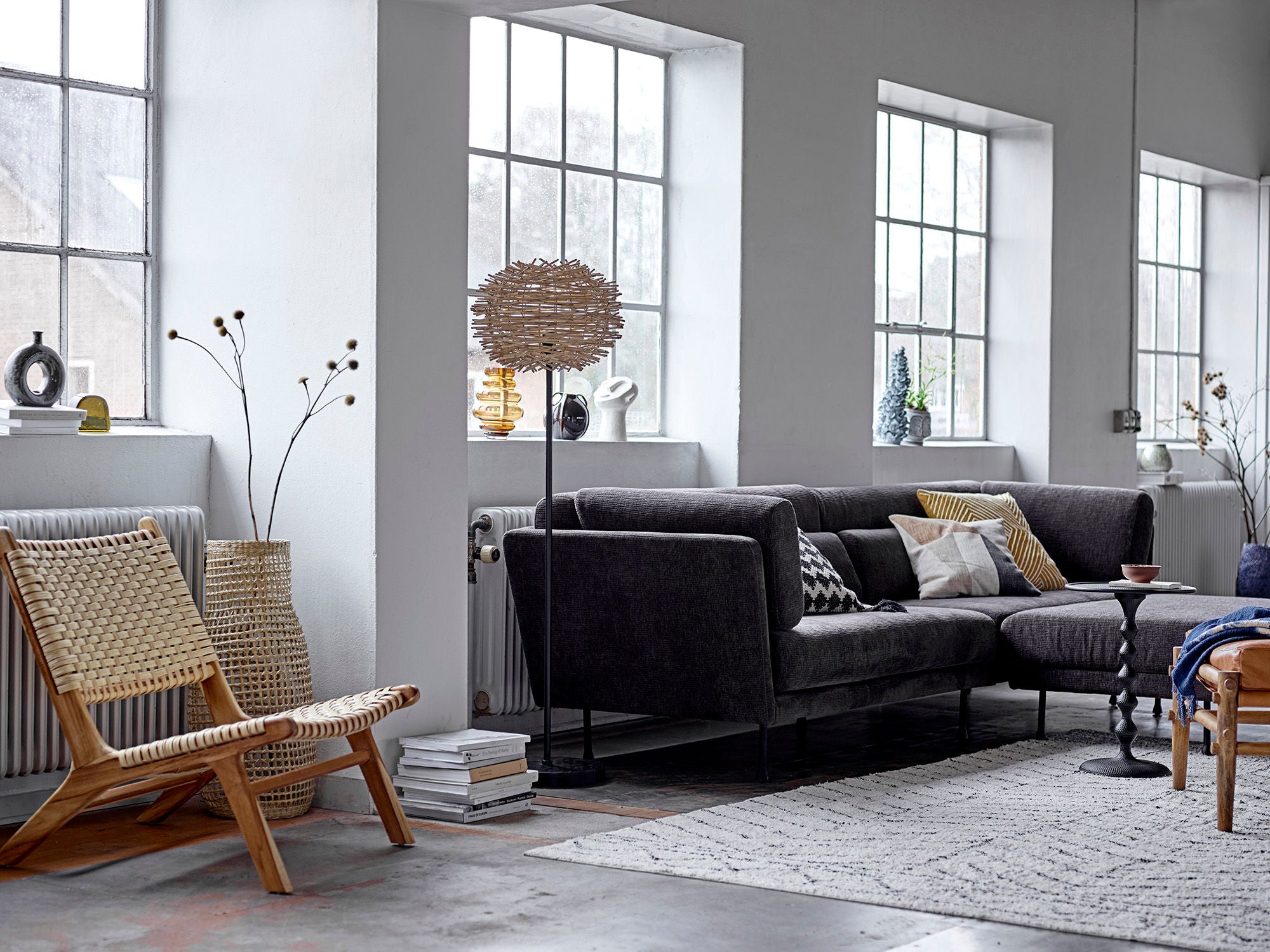 Hocker "Aysia" Natur Leder