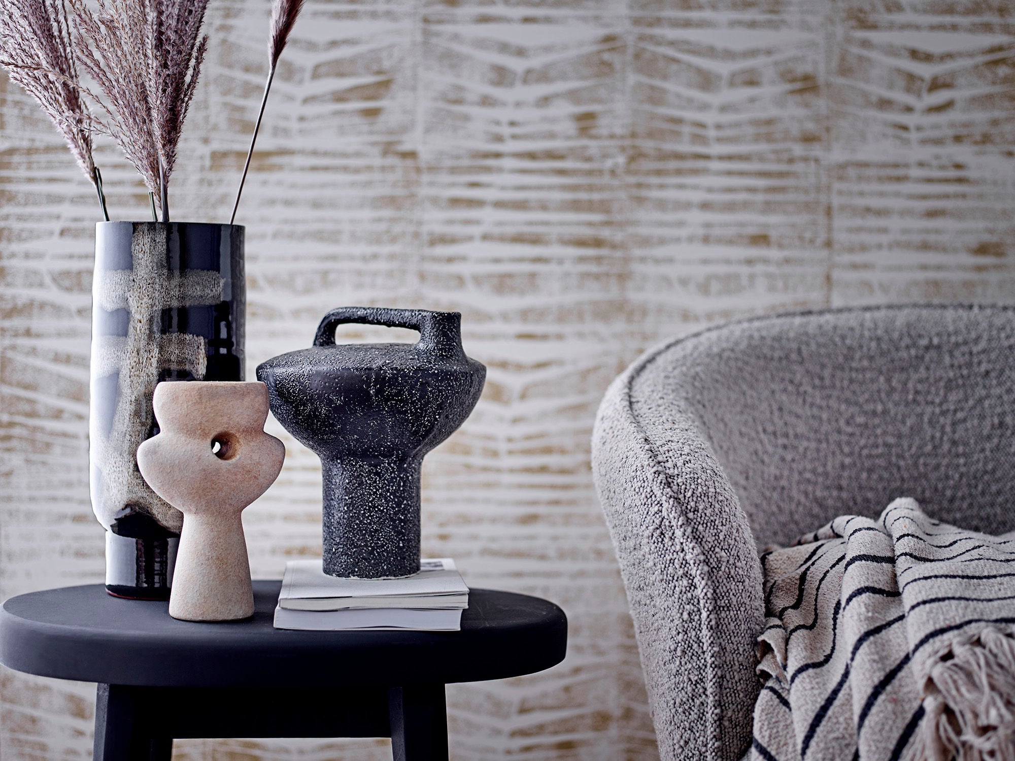 Vase "Vefa" Schwarz Terrakotta