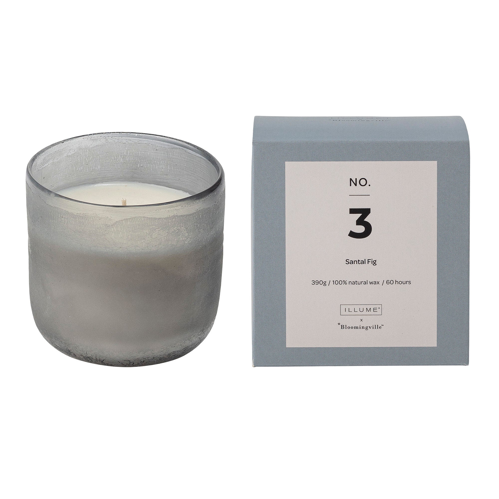 Duftkerze NO. 3 "Santal Fig" Blau Natürliches Wachs