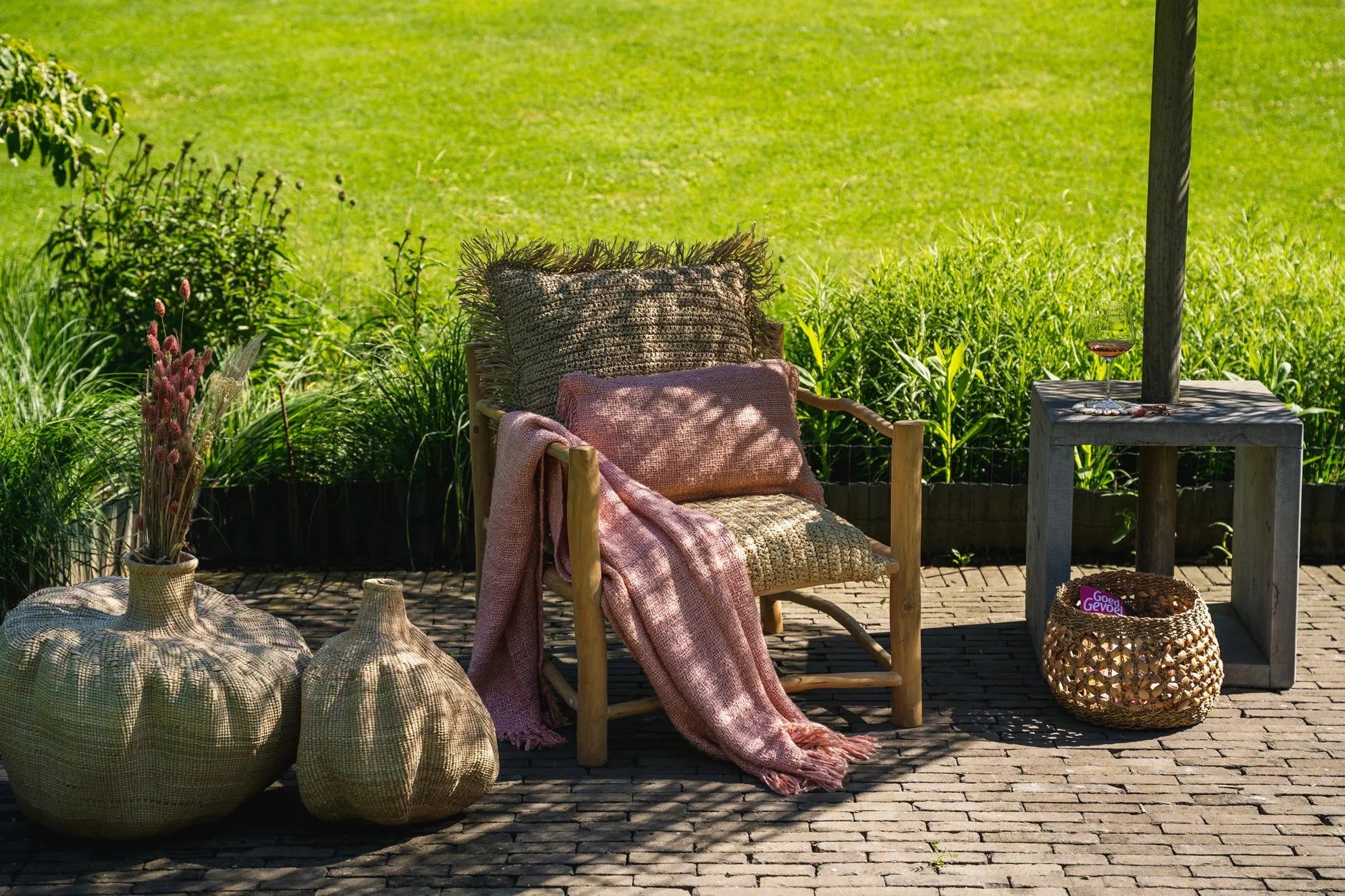 Bedspread "The S'il vous Plaid" Salmon Pink