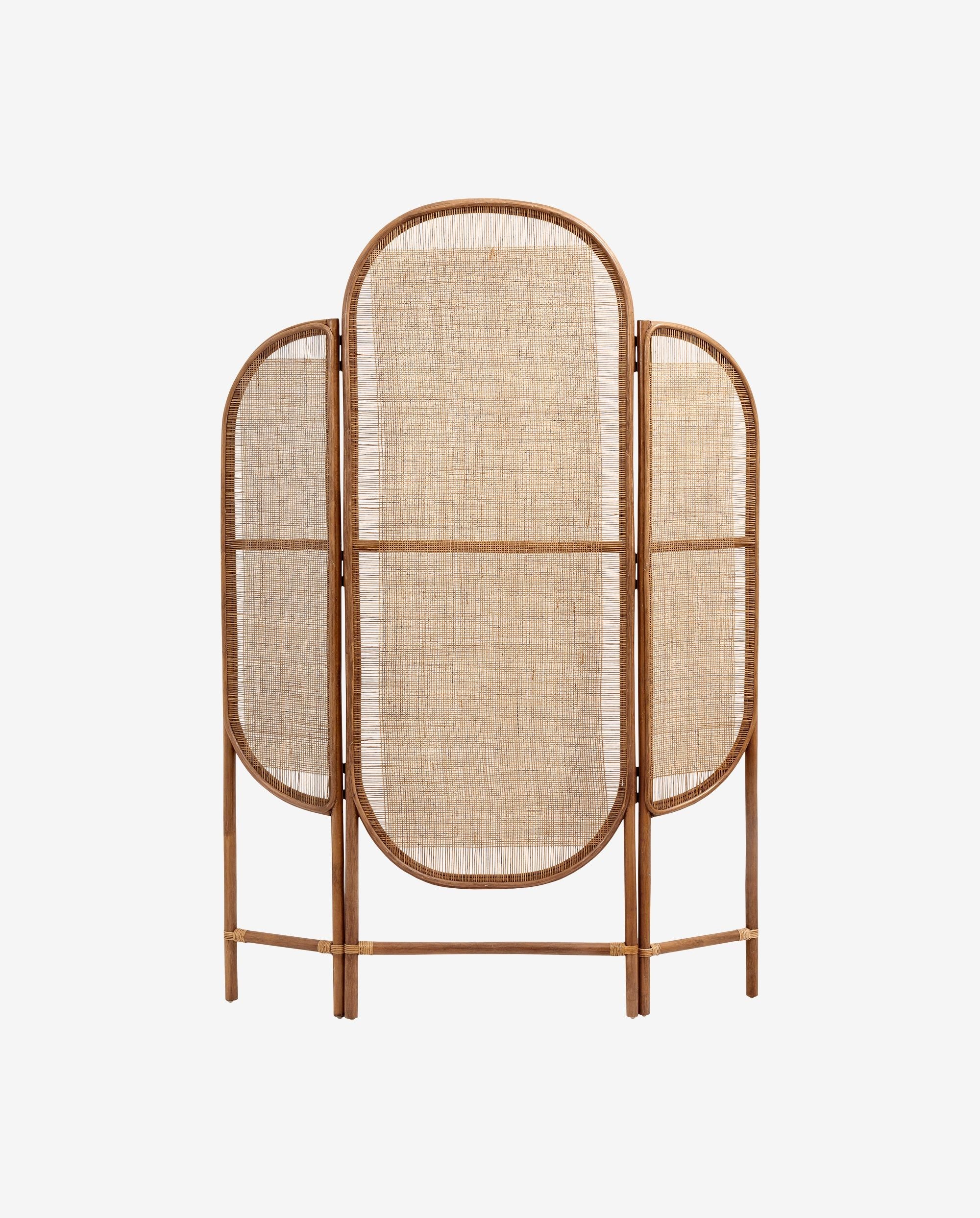 Raumteiler "BALI" Trennwand Rattan Gewebt Natur