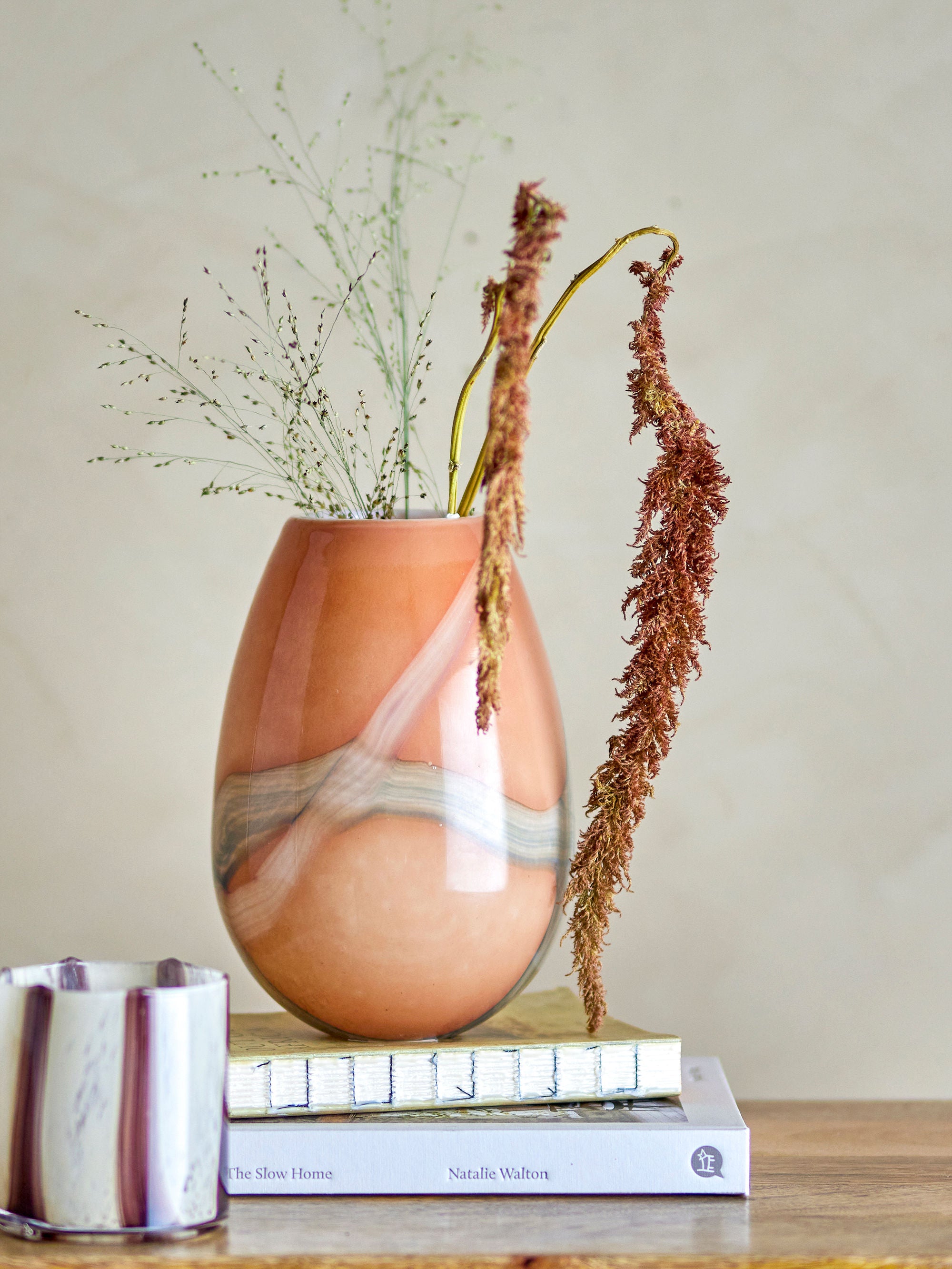 Vase "Shawl" Orange Glas