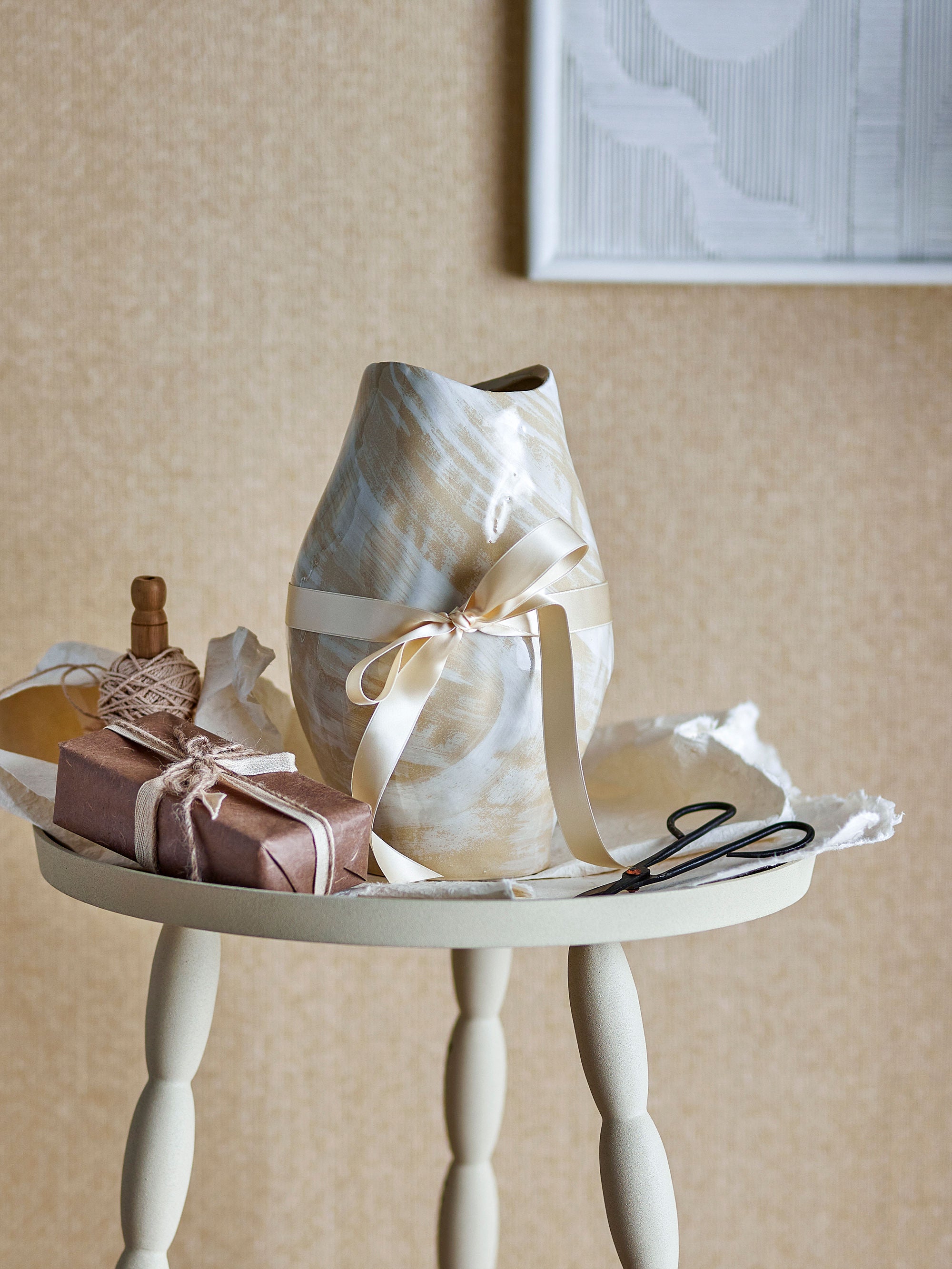 Vase "Obsa" natural stoneware 