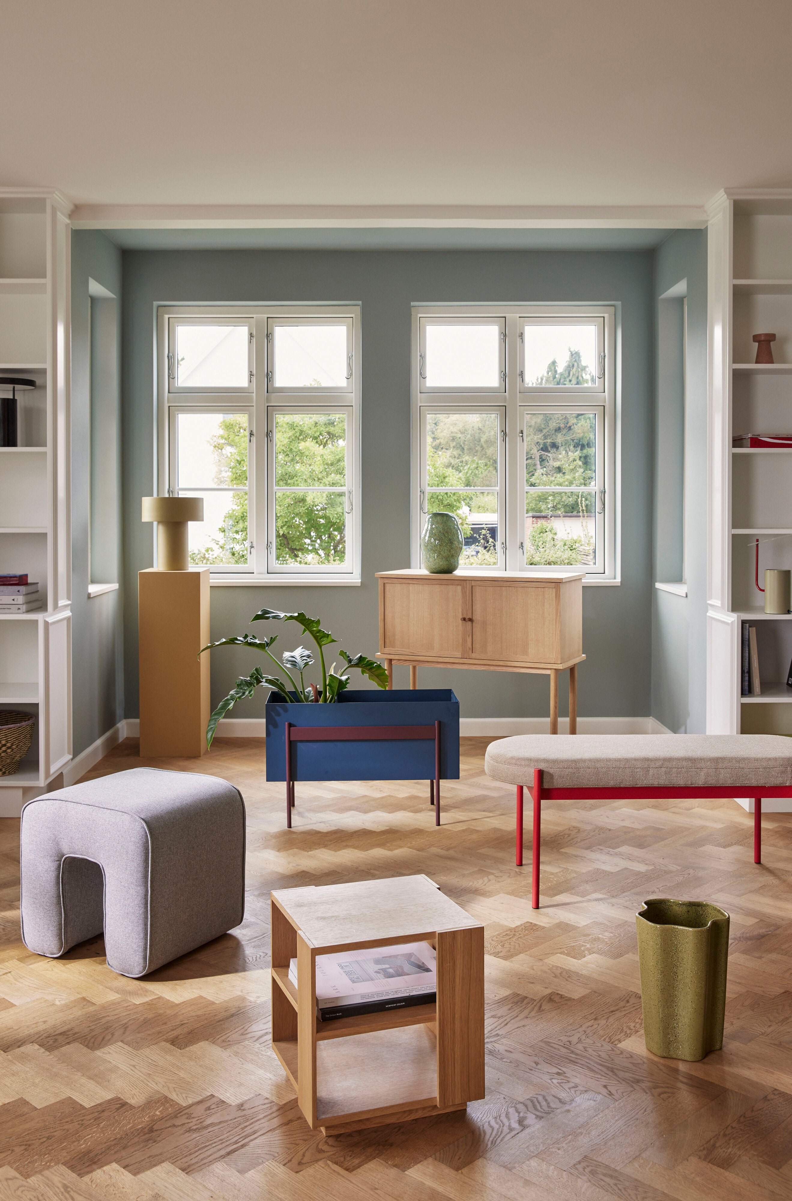 Hocker Pouf "Sculpture" Grau