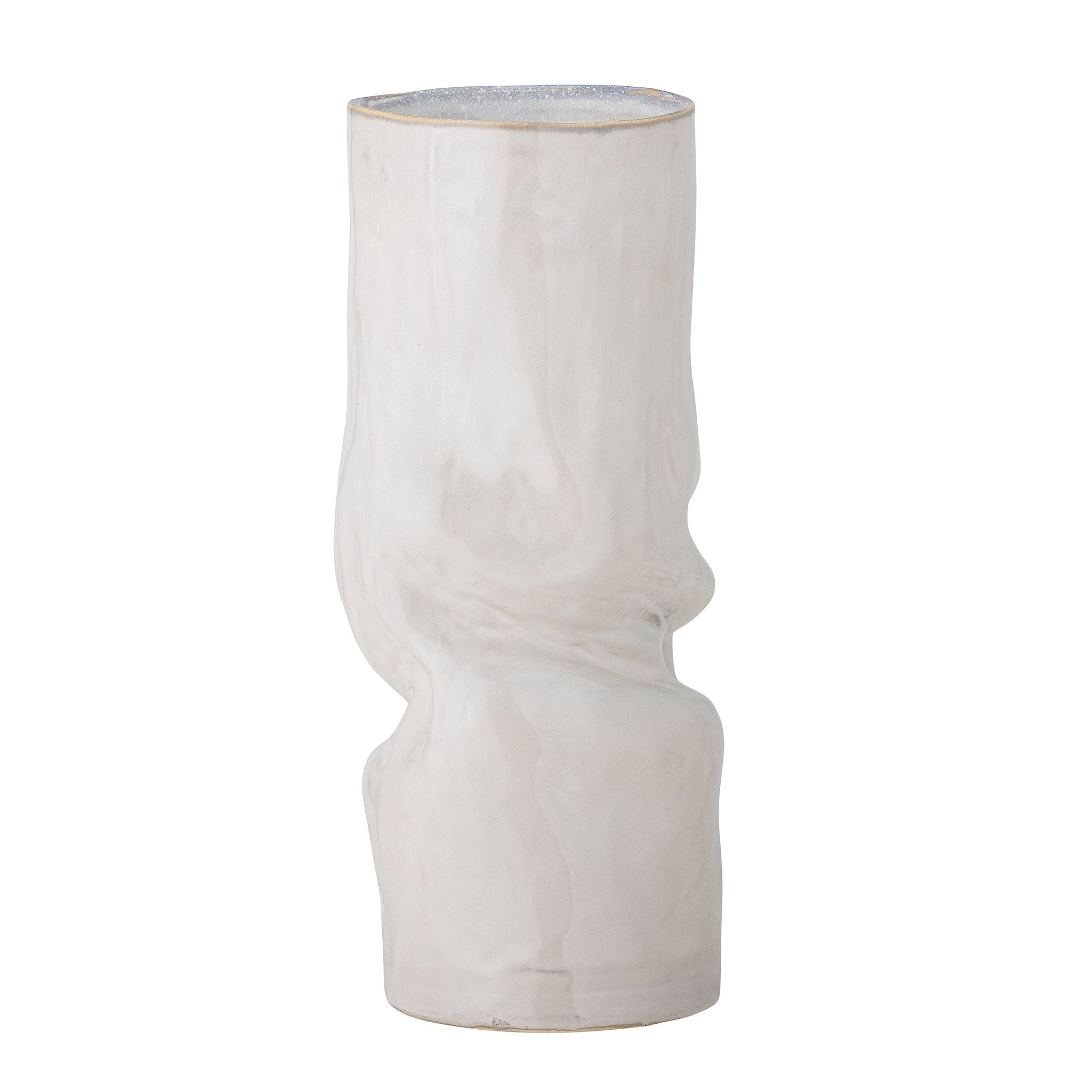Araba Vase in Weißem Steingut - Handgefertigte Eleganz